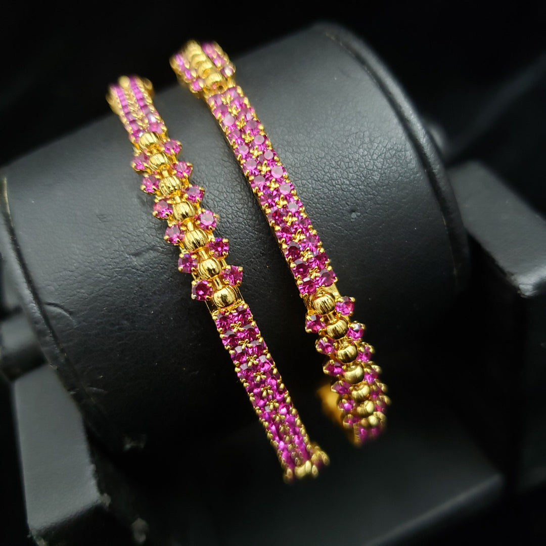 Pink stones Bangles Set