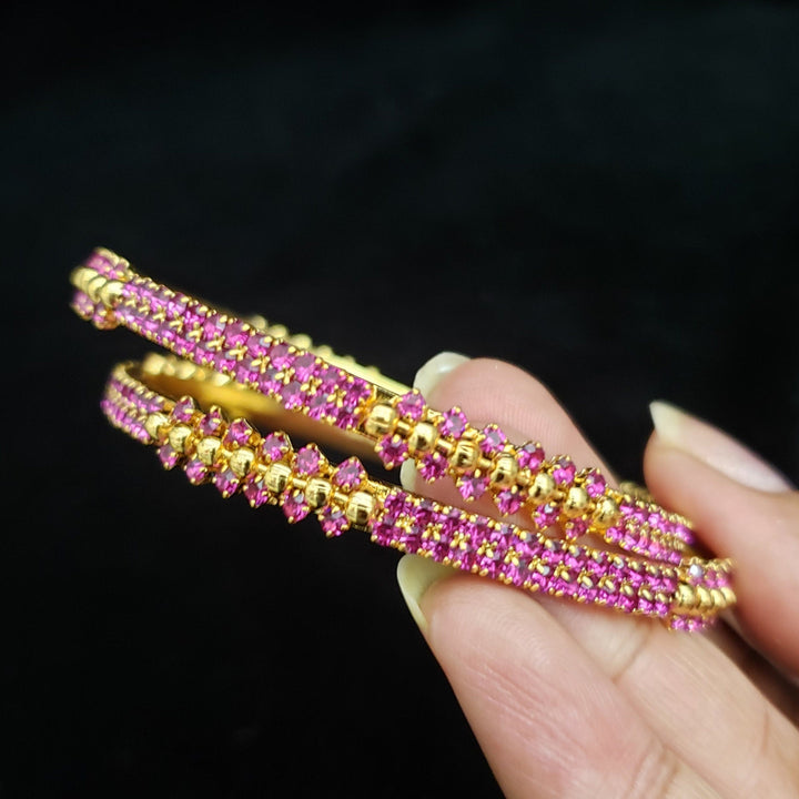 Pink stones Bangles Set