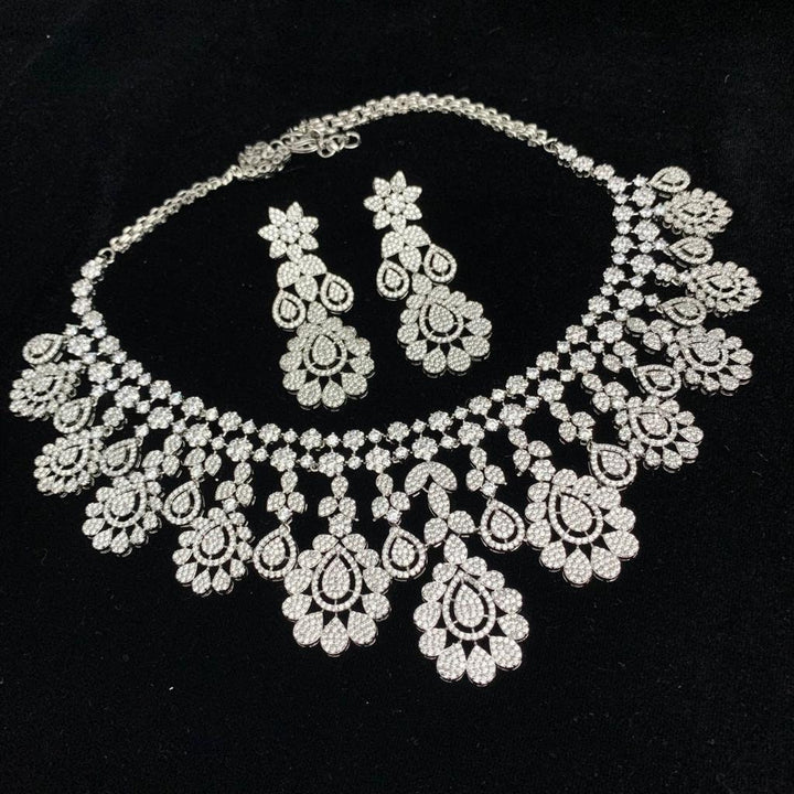 Silver covering CZ  Necklace