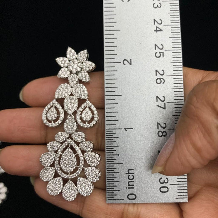 Silver covering CZ  Necklace