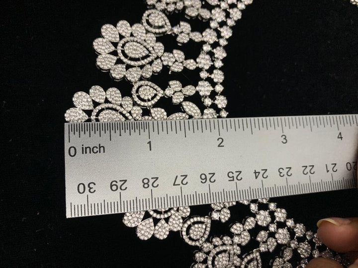 Silver covering CZ  Necklace