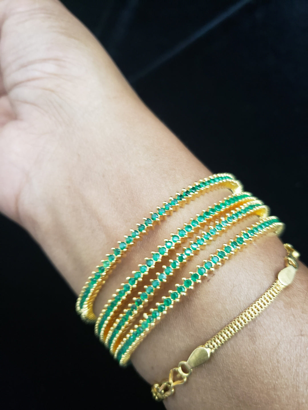 Emerald 4 bangle set