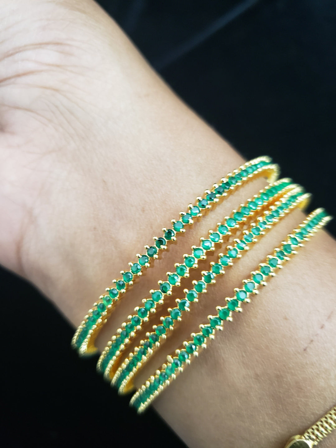 Emerald 4 bangle set