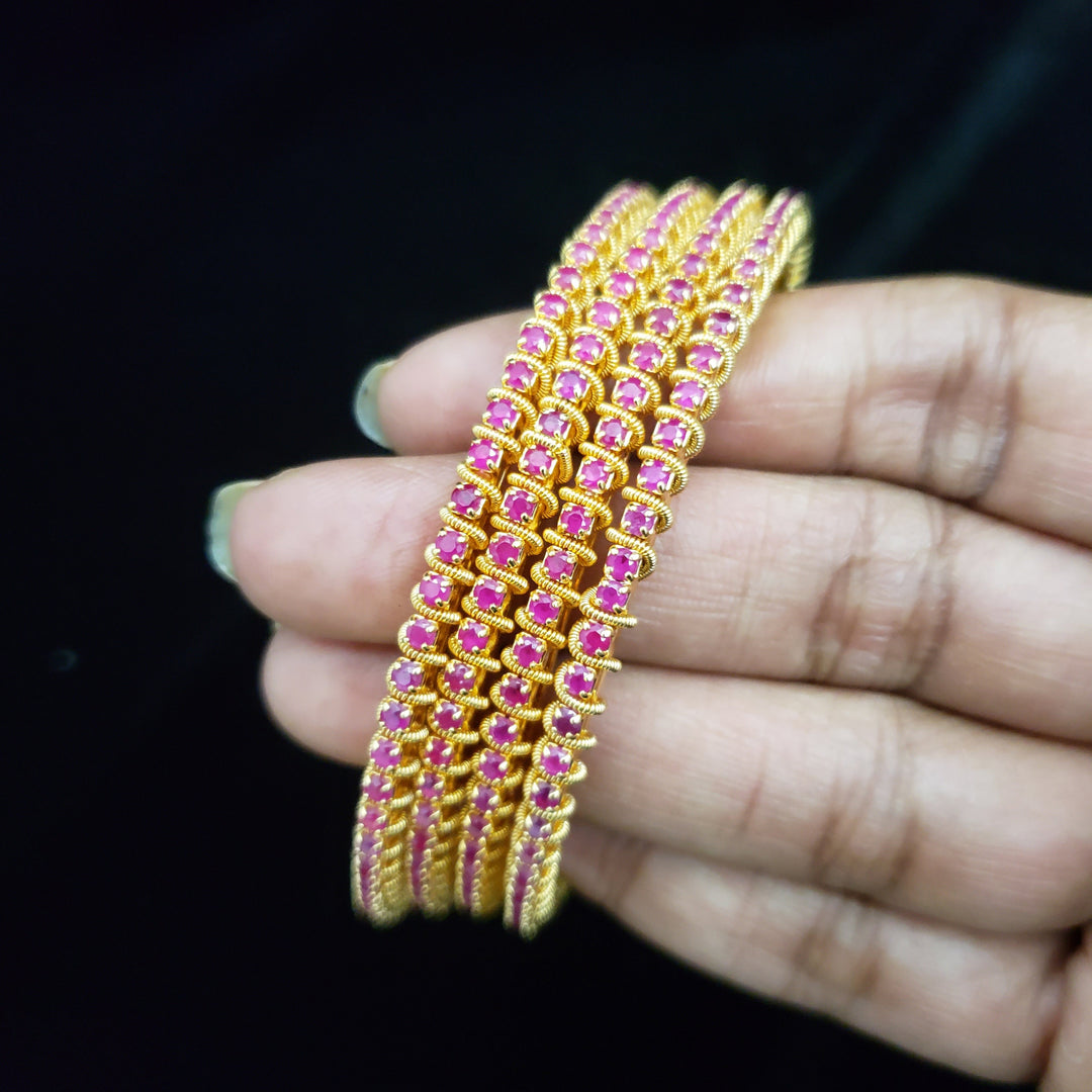 Pink stones bangles