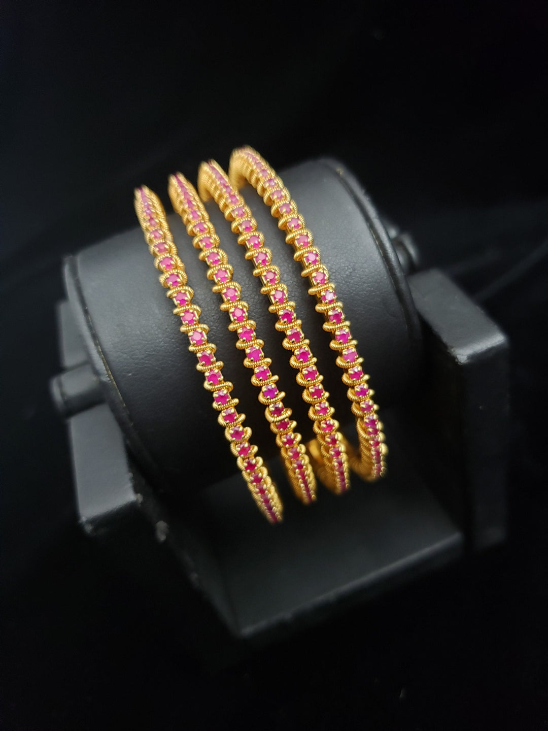 Pink stones bangles