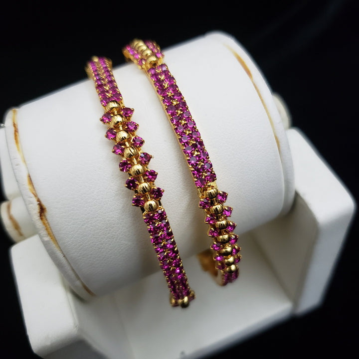 Pink stones Bangles Set