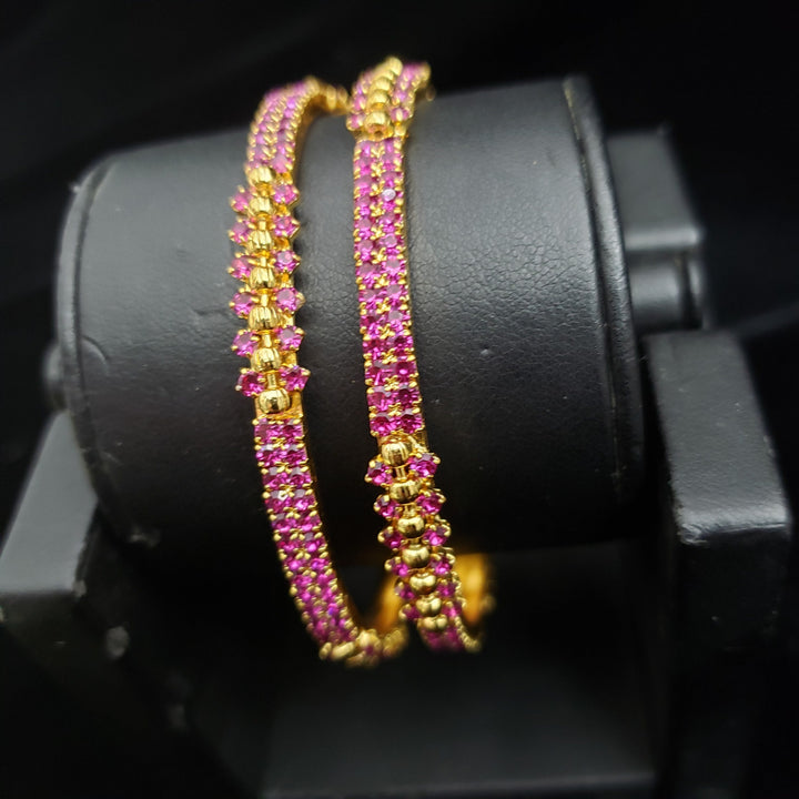 Pink stones Bangles Set