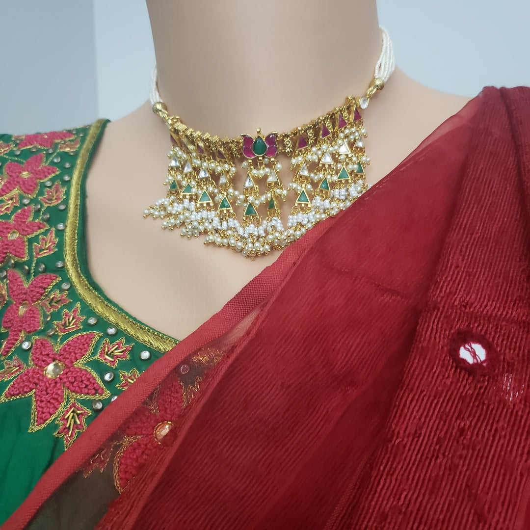 pEARLS Kundan necklace