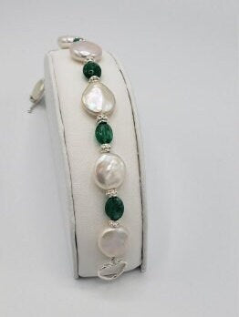 Coin Pearls Silver Bracelet