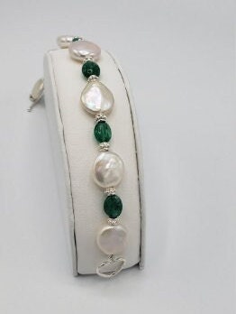 Coin Pearls Silver Bracelet