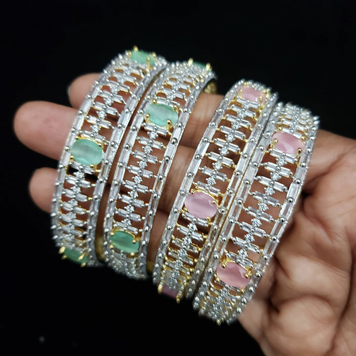 light pink stones Bangle set
