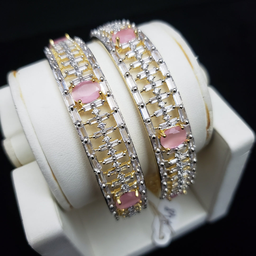 light pink stones Bangle set