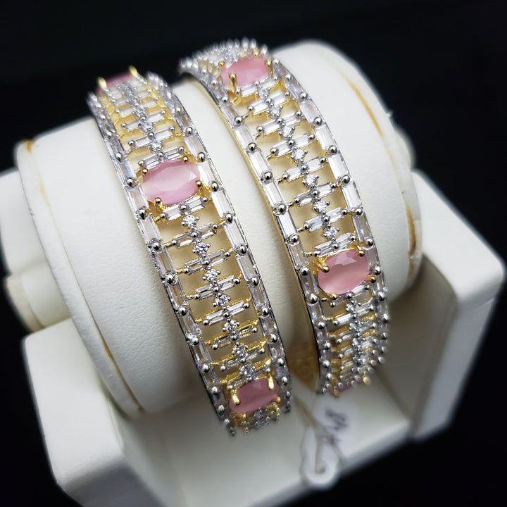light pink stones Bangle set