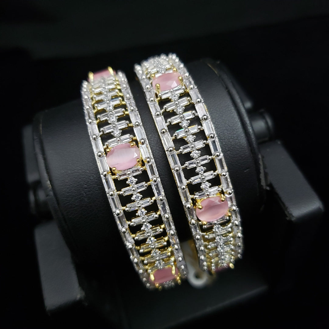 light pink stones Bangle set