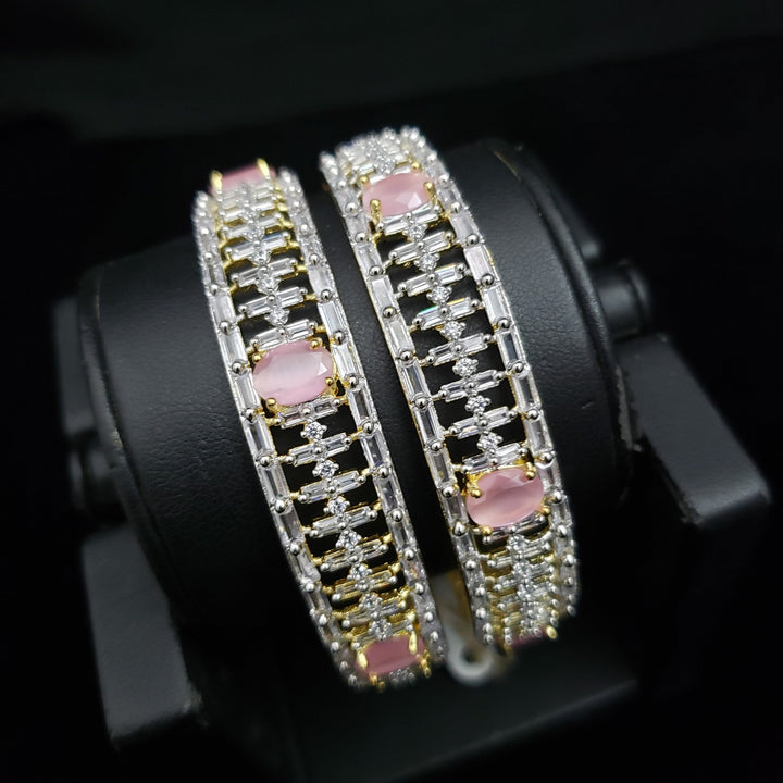 light pink stones Bangle set