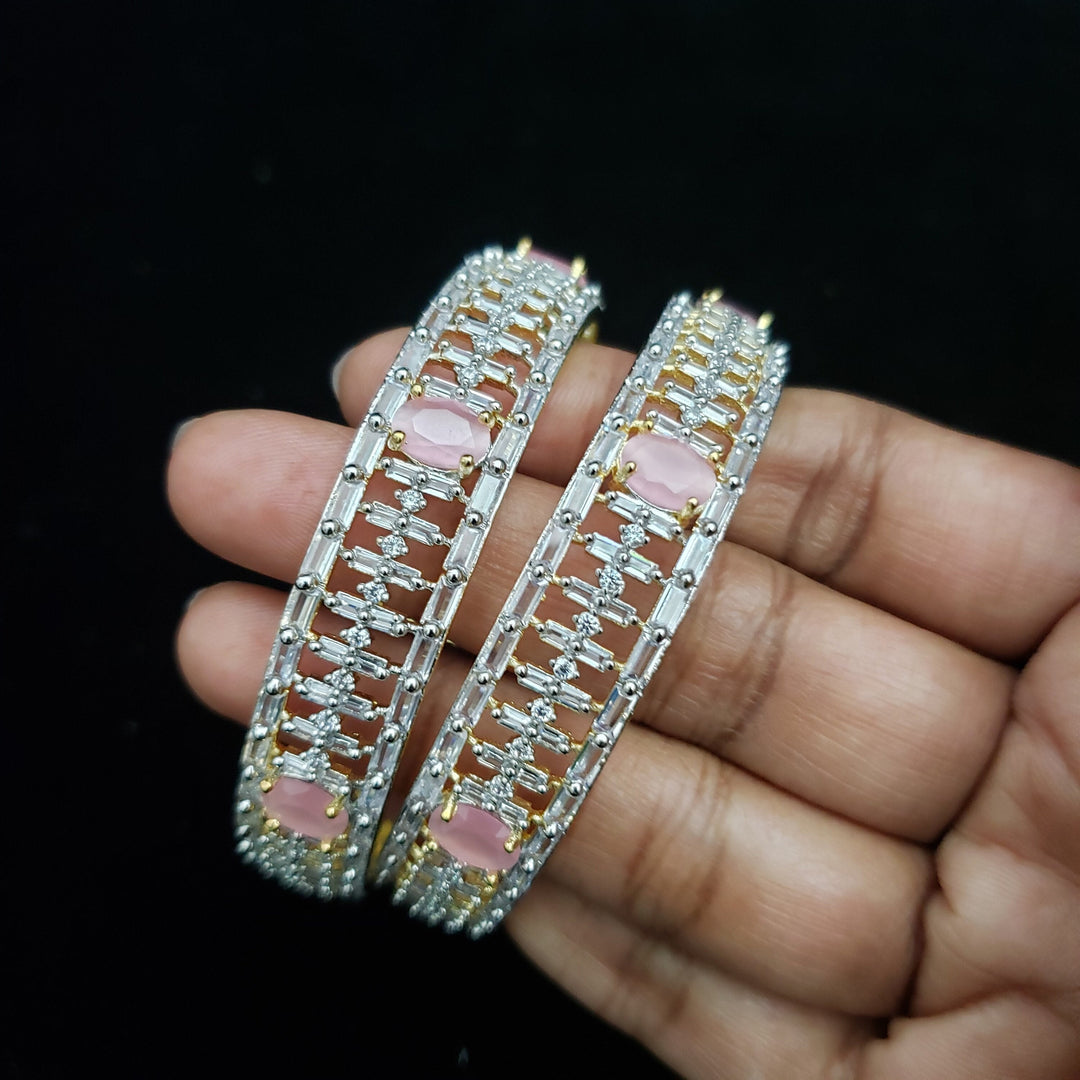 light pink stones Bangle set