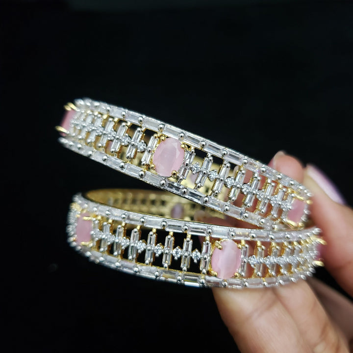 light pink stones Bangle set