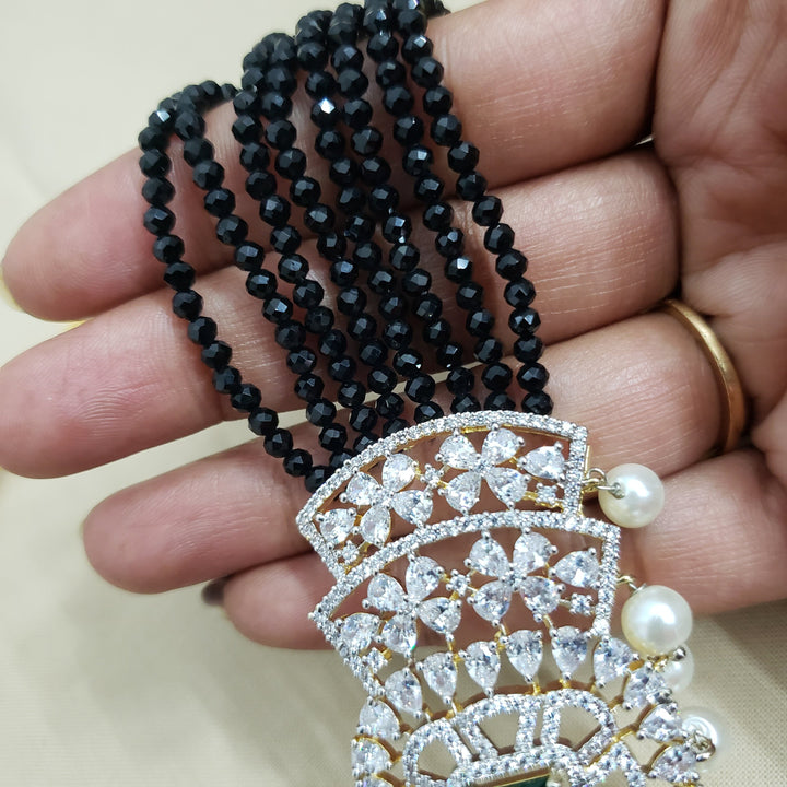 CZ Black beads choker set