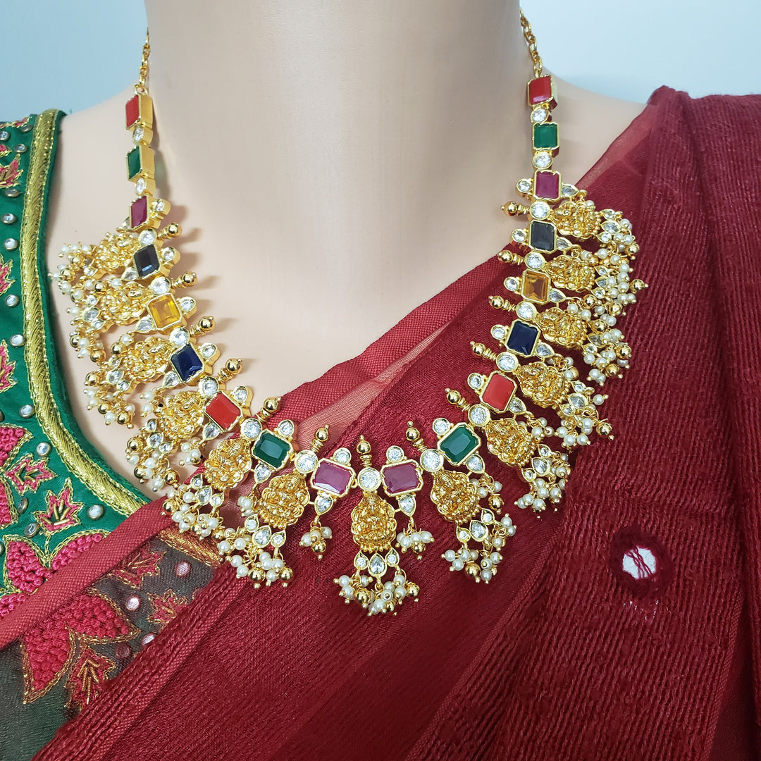 Temple Navaratna Necklace