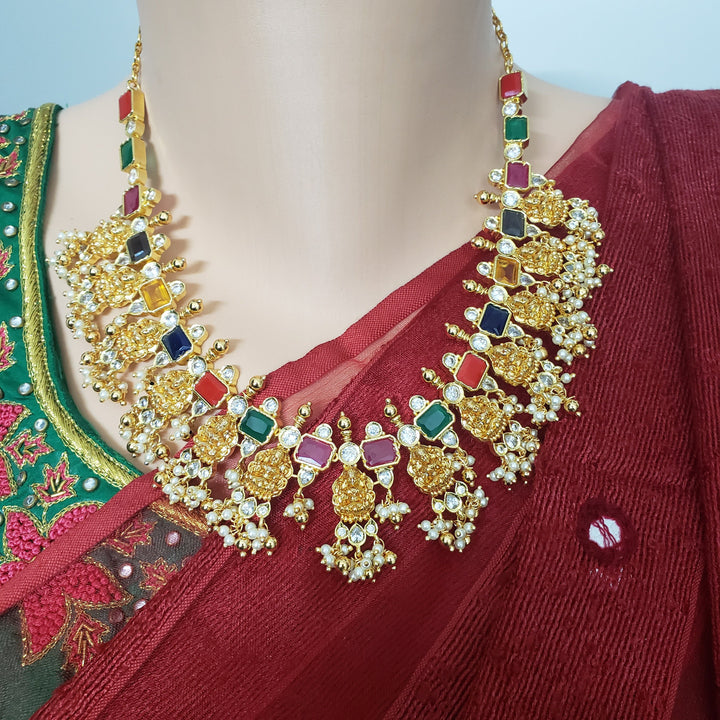 Temple Navaratna Necklace