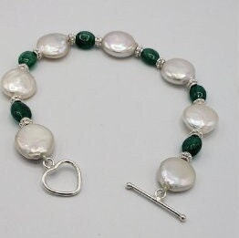 Coin Pearls Silver Bracelet