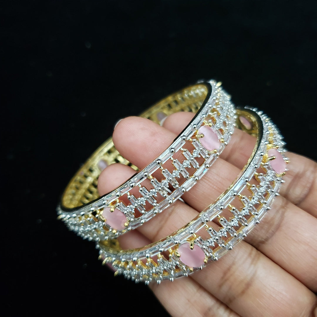 light pink stones Bangle set