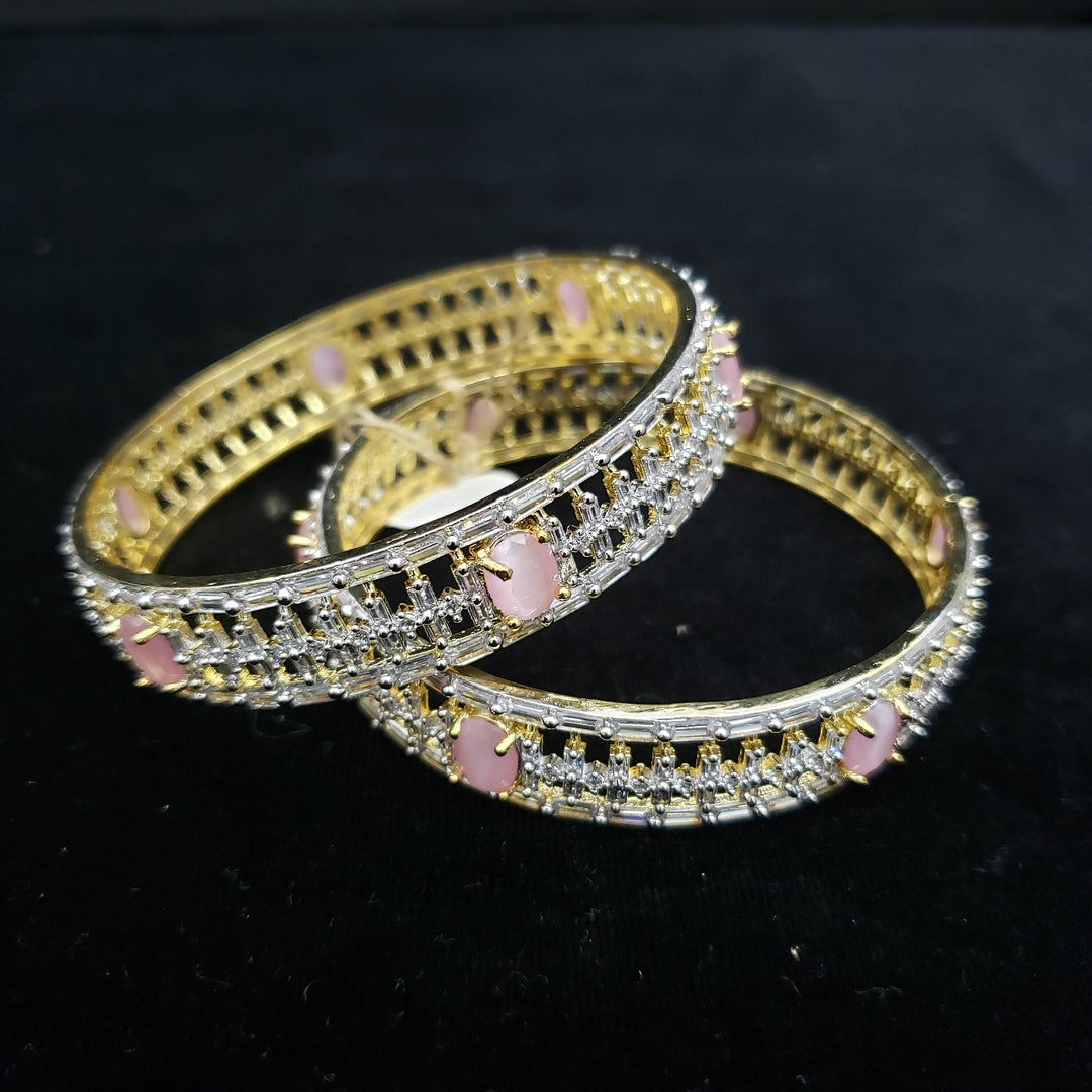 light pink stones Bangle set