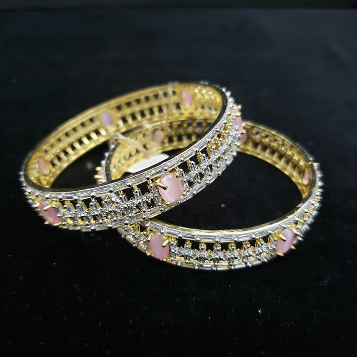 light pink stones Bangle set