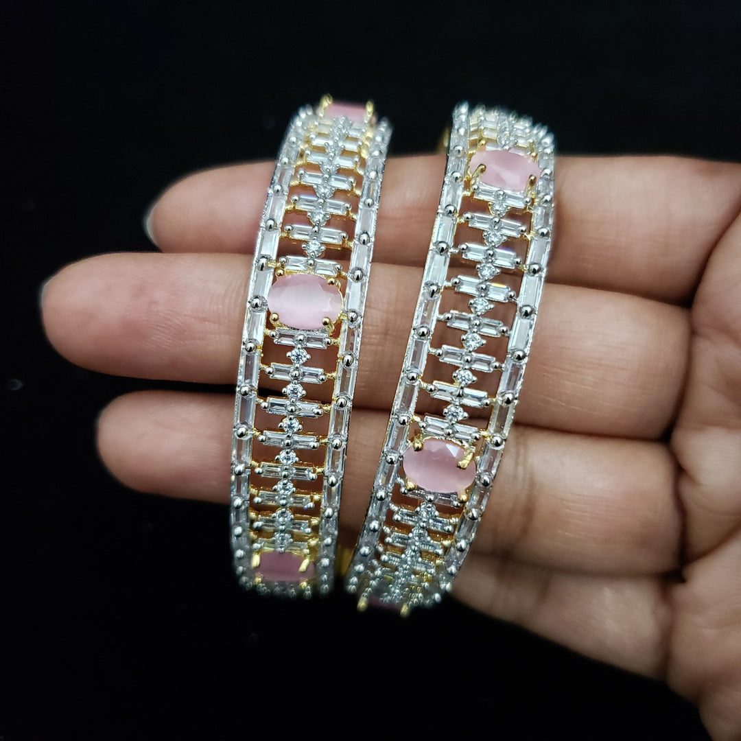 light pink stones Bangle set