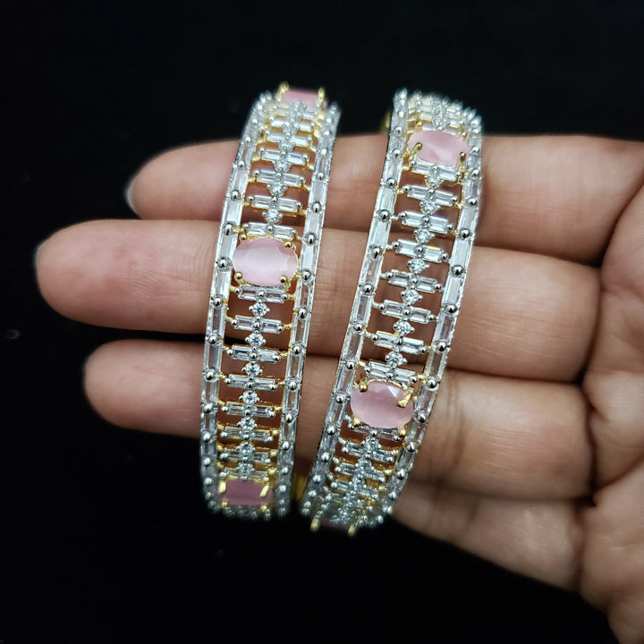 light pink stones Bangle set