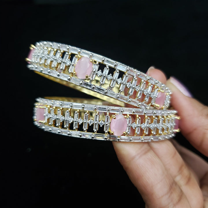light pink stones Bangle set