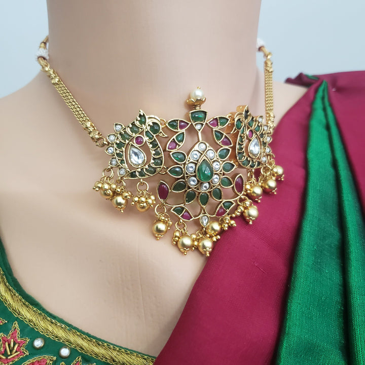 Green Kundan Choker set