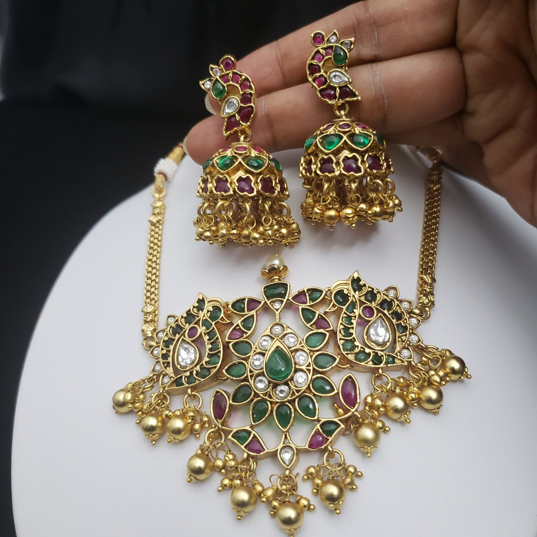 Green Kundan Choker set