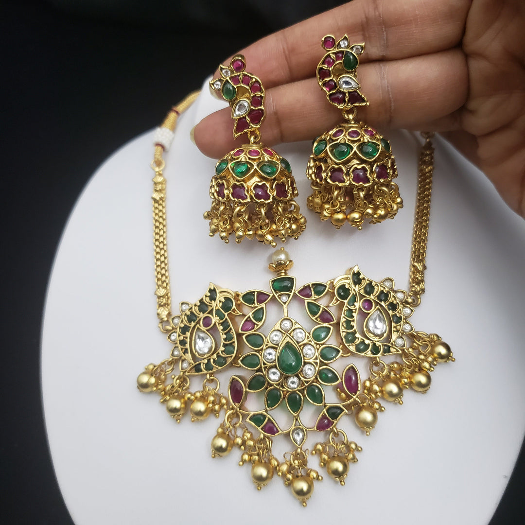 Green Kundan Choker set