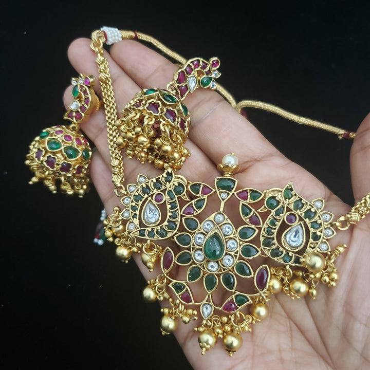 Green Kundan Choker set