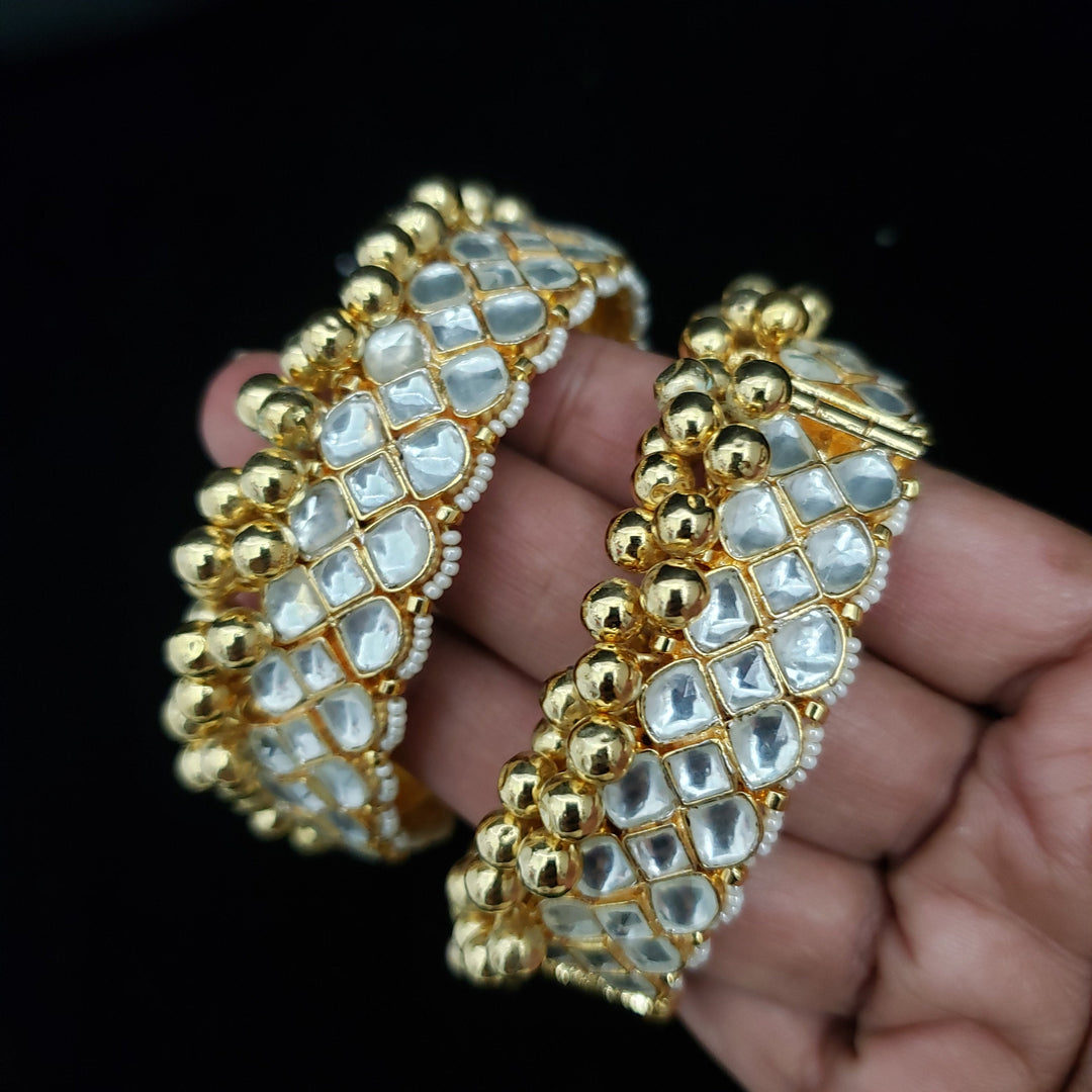 White Kundan Bangles