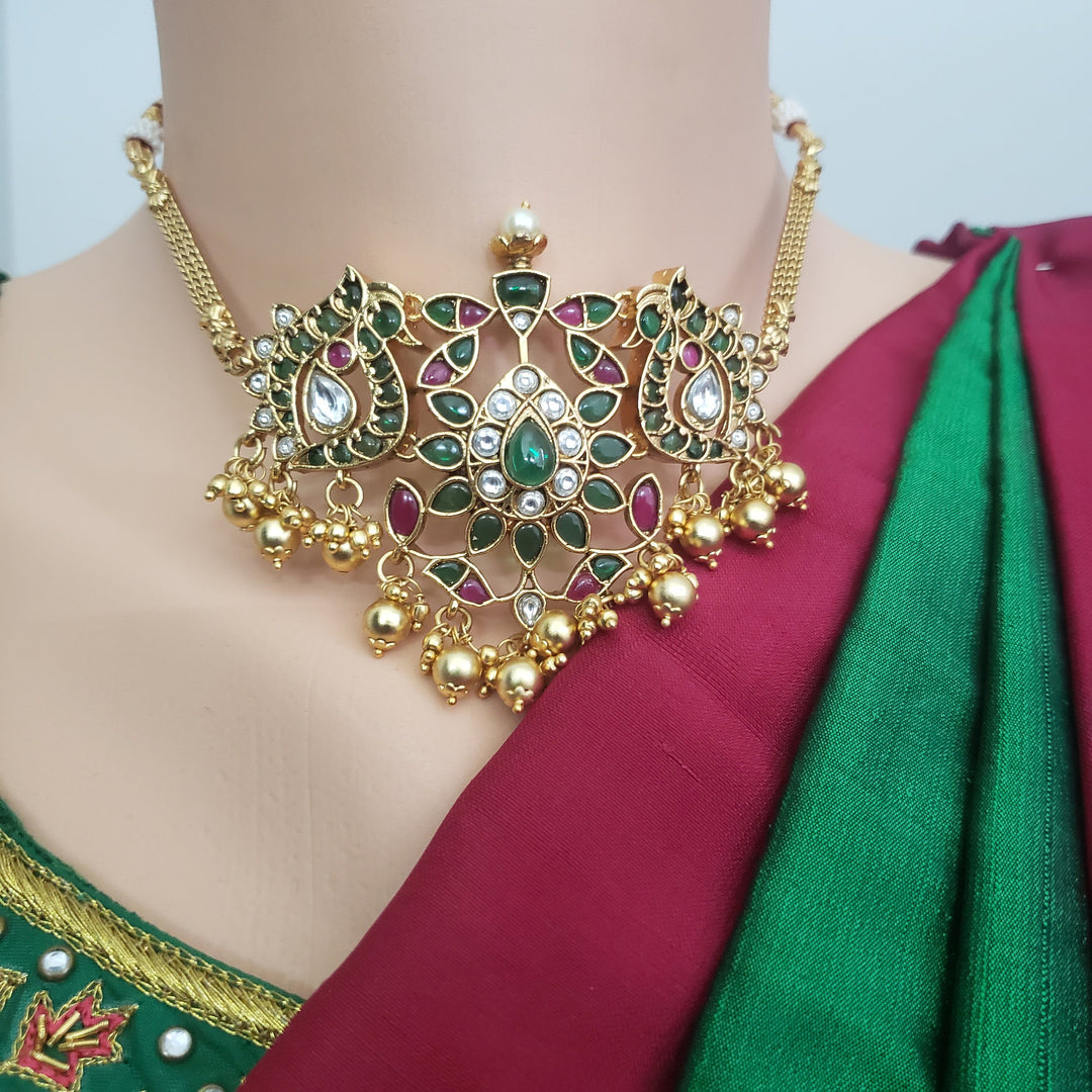 Green Kundan Choker set