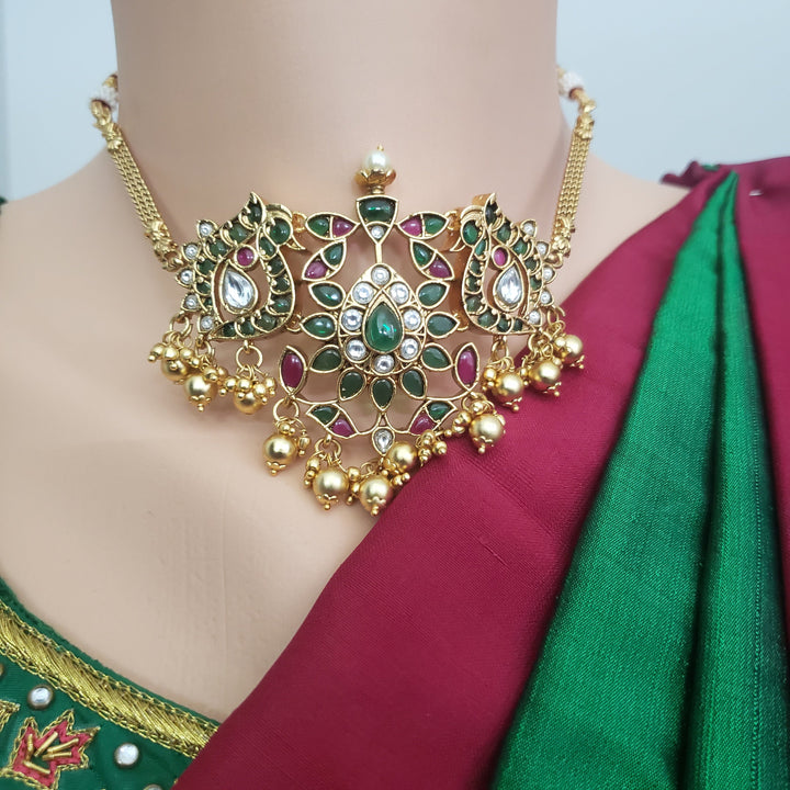 Green Kundan Choker set