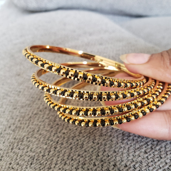 Black Beads Bangles