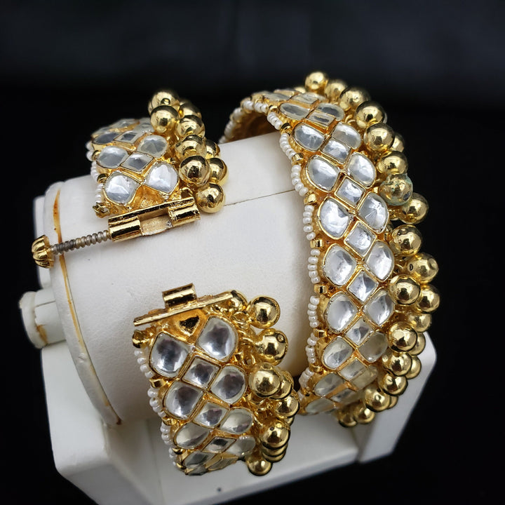 White Kundan Bangles