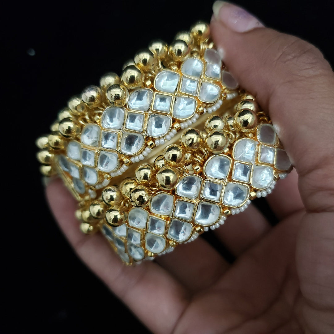 White Kundan Bangles