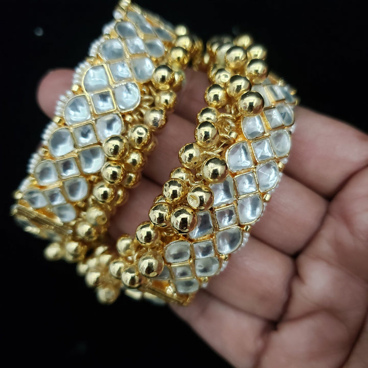 White Kundan Bangles