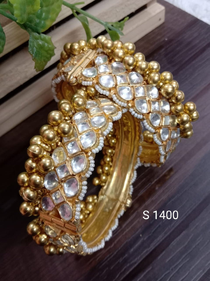 White Kundan Bangles