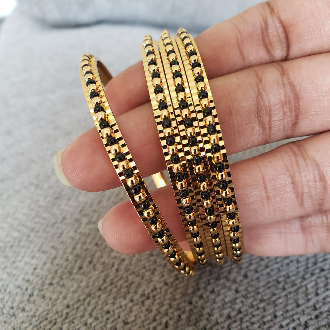 Black Beads Bangles