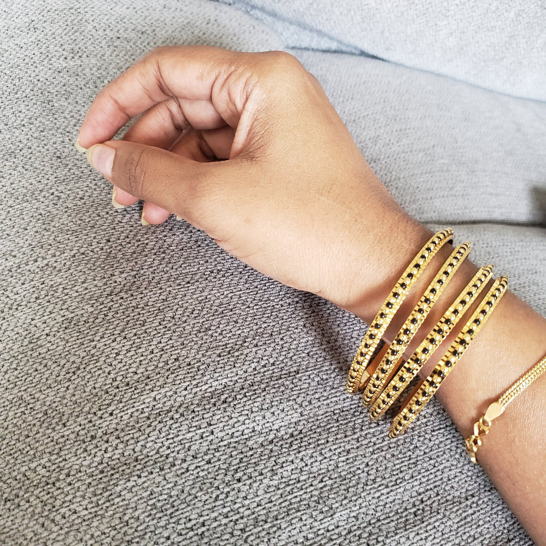 Black Beads Bangles