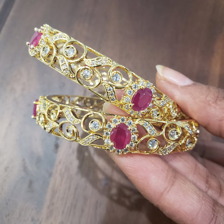 Broad cz Bangles Set