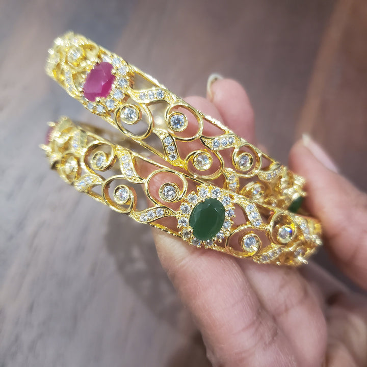 Broad cz Bangles Set