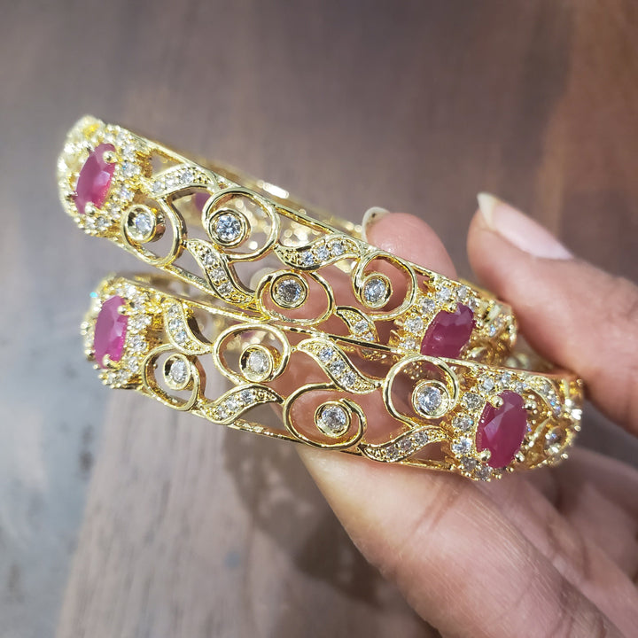 Broad cz Bangles Set
