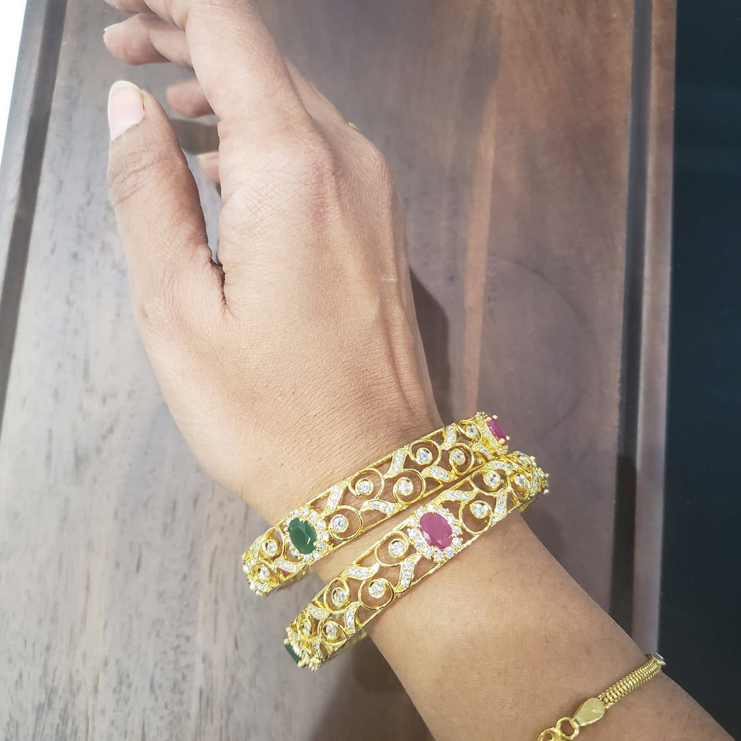 Broad cz Bangles Set
