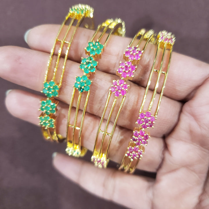 Green stone Bangles Set